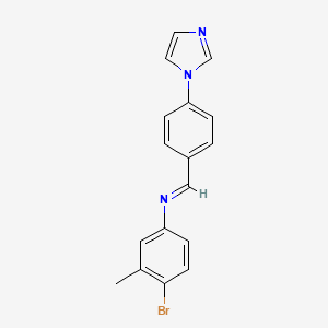 molecular formula C17H14BrN3 B3038582 4-溴-N-{(E)-[4-(1H-咪唑-1-基)苯基]亚甲基}-3-甲基苯胺 CAS No. 866157-64-4