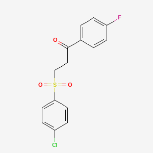 molecular formula C15H12ClFO3S B3038593 3-[(4-Chlorophenyl)sulfonyl]-1-(4-fluorophenyl)-1-propanone CAS No. 868255-93-0