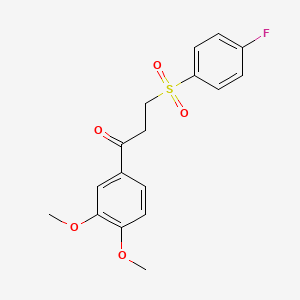 molecular formula C17H17FO5S B3038596 1-(3,4-Dimethoxyphenyl)-3-[(4-fluorophenyl)sulfonyl]-1-propanone CAS No. 868256-40-0