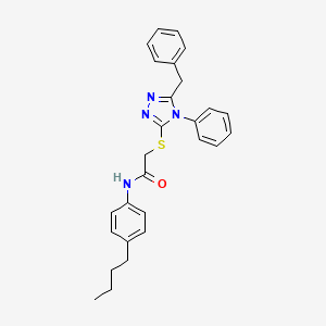 molecular formula C27H28N4OS B3038597 2-[(5-benzyl-4-phenyl-4H-1,2,4-triazol-3-yl)sulfanyl]-N-(4-butylphenyl)acetamide CAS No. 868256-49-9