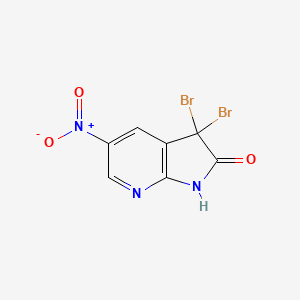 molecular formula C7H3Br2N3O3 B3038601 3,3-二溴-5-硝基-1H-吡咯并[2,3-b]吡啶-2(3H)-酮 CAS No. 869371-07-3