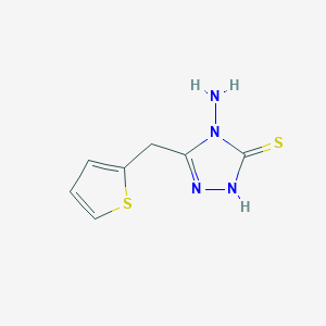 molecular formula C7H8N4S2 B3038602 4-氨基-5-(2-噻吩基甲基)-4H-1,2,4-三唑-3-硫醇 CAS No. 869734-20-3