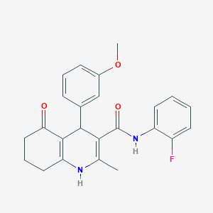 molecular formula C24H23FN2O3 B303861 N-(2-fluorophenyl)-4-(3-methoxyphenyl)-2-methyl-5-oxo-1,4,5,6,7,8-hexahydro-3-quinolinecarboxamide 