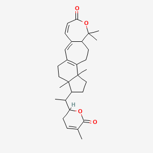 molecular formula C30H40O4 B3038612 8,8,13,17-四甲基-16-[1-(5-甲基-6-氧代-2,3-二氢吡喃-2-基)乙基]-7-氧代四环[10.7.0.03,9.013,17]十九烷-1(12),2,4-三烯-6-酮 CAS No. 87164-31-6