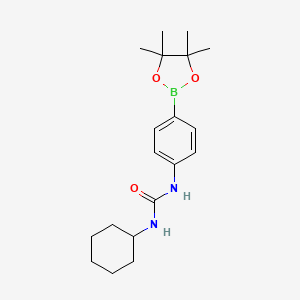 molecular formula C19H29BN2O3 B3038619 1-Cyclohexyl-3-(4-(4,4,5,5-tetramethyl-1,3,2-dioxaborolan-2-yl)phenyl)urea CAS No. 874297-81-1