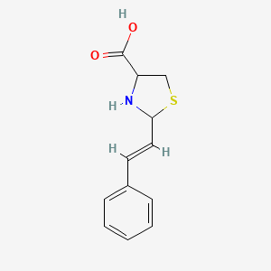 molecular formula C12H13NO2S B3038622 2-[(E)-2-phenylethenyl]-1,3-thiazolidine-4-carboxylic acid CAS No. 874509-87-2