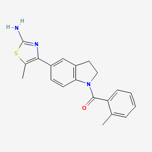 molecular formula C20H19N3OS B3038637 (5-(2-Amino-5-methylthiazol-4-yl)indolin-1-yl)(o-tolyl)methanone CAS No. 878704-24-6