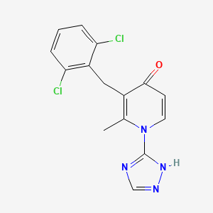 3-(2,6-dichlorobenzyl)-2-methyl-1-(1H-1,2,4-triazol-3-yl)-4(1H)-pyridinone