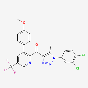 molecular formula C23H15Cl2F3N4O2 B3038650 [1-(3,4-dichlorophenyl)-5-methyl-1H-1,2,3-triazol-4-yl][3-(4-methoxyphenyl)-5-(trifluoromethyl)-2-pyridinyl]methanone CAS No. 882748-03-0