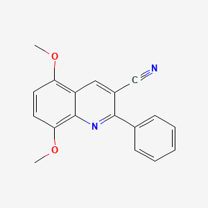 molecular formula C18H14N2O2 B3038653 5,8-Dimethoxy-2-phenyl-3-quinolinecarbonitrile CAS No. 882748-20-1