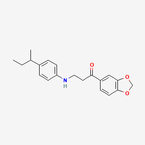 molecular formula C20H23NO3 B3038654 1-(1,3-Benzodioxol-5-yl)-3-[4-(sec-butyl)anilino]-1-propanone CAS No. 882748-28-9