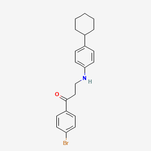 molecular formula C21H24BrNO B3038658 1-(4-Bromophenyl)-3-(4-cyclohexylanilino)-1-propanone CAS No. 882748-67-6
