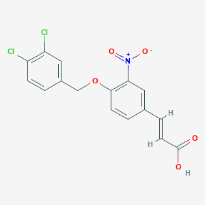 molecular formula C16H11Cl2NO5 B3038672 (2E)-3-{4-[(3,4-dichlorophenyl)methoxy]-3-nitrophenyl}prop-2-enoic acid CAS No. 885267-53-8