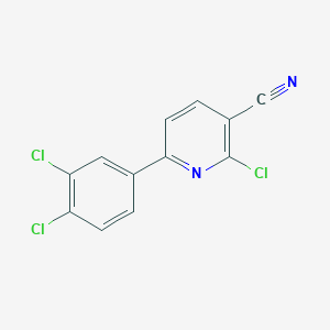 B3038681 2-Chloro-6-(3,4-dichlorophenyl)nicotinonitrile CAS No. 885950-30-1