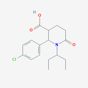 molecular formula C17H22ClNO3 B3038688 2-(4-Chlorophenyl)-1-(1-ethylpropyl)-6-oxo-3-piperidinecarboxylic acid CAS No. 886360-97-0
