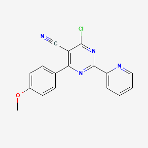 molecular formula C17H11ClN4O B3038690 4-氯-6-(4-甲氧基苯基)-2-(2-吡啶基)-5-嘧啶碳腈 CAS No. 886361-41-7