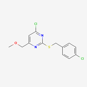 molecular formula C13H12Cl2N2OS B3038692 4-氯-2-[(4-氯苄基)硫烷基]-6-(甲氧基甲基)嘧啶 CAS No. 886361-61-1
