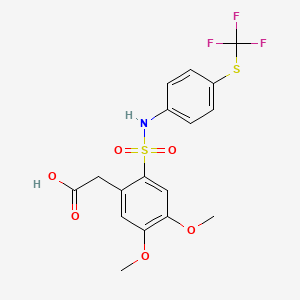 [4,5-Dimethoxy-2-(4-trifluoromethylsulfanylphenylsulfamoyl)phenyl]acetic acid