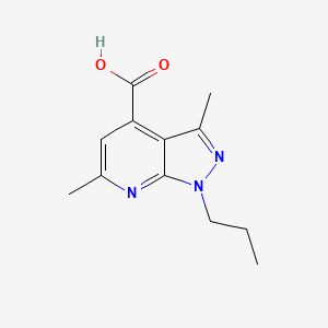 molecular formula C12H15N3O2 B3038702 3,6-二甲基-1-丙基-1H-吡唑并[3,4-b]吡啶-4-羧酸 CAS No. 886503-39-5