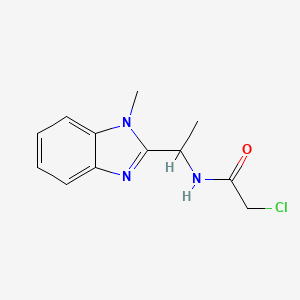 molecular formula C12H14ClN3O B3038710 2-Chloro-N-[1-(1-methyl-1H-benzimidazol-2-YL)-ethyl]acetamide CAS No. 887573-34-4