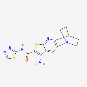 molecular formula C15H14N6OS2 B3038727 8-amino-N-(1,3,4-thiadiazol-2-yl)-3,4-dihydro-2H-1,4-ethanothieno[2,3-b][1,5]naphthyridine-7-carboxamide CAS No. 889949-64-8