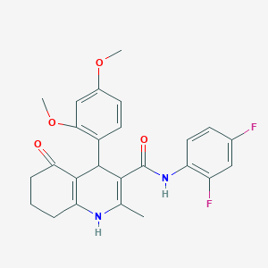 molecular formula C25H24F2N2O4 B303873 N-(2,4-difluorophenyl)-4-(2,4-dimethoxyphenyl)-2-methyl-5-oxo-1,4,5,6,7,8-hexahydro-3-quinolinecarboxamide 