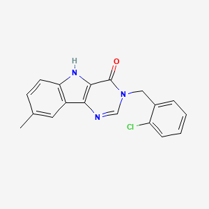molecular formula C18H14ClN3O B3038732 3-(2-chlorobenzyl)-8-methyl-3,5-dihydro-4H-pyrimido[5,4-b]indol-4-one CAS No. 891015-30-8
