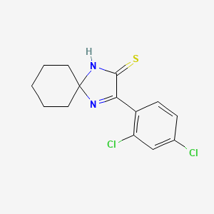 molecular formula C14H14Cl2N2S B3038760 3-(2,4-Dichlorophenyl)-1,4-diazaspiro[4.5]dec-3-ene-2-thione CAS No. 899912-50-6