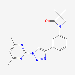 1-{3-[1-(4,6-dimethyl-2-pyrimidinyl)-1H-1,2,3-triazol-4-yl]phenyl}-3,3-dimethyl-2-azetanone