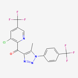 [3-Chloro-5-(trifluoromethyl)pyridin-2-yl]-[5-methyl-1-[4-(trifluoromethyl)phenyl]triazol-4-yl]methanone