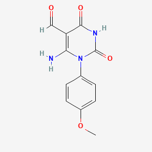 molecular formula C12H11N3O4 B3038783 6-氨基-1-(4-甲氧基苯基)-2,4-二氧代-1,2,3,4-四氢嘧啶-5-甲醛 CAS No. 900463-65-2