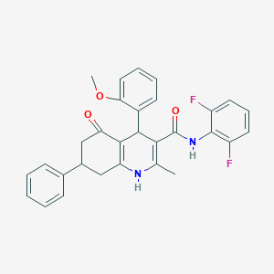 molecular formula C30H26F2N2O3 B303879 N-(2,6-difluorophenyl)-4-(2-methoxyphenyl)-2-methyl-5-oxo-7-phenyl-1,4,5,6,7,8-hexahydro-3-quinolinecarboxamide 