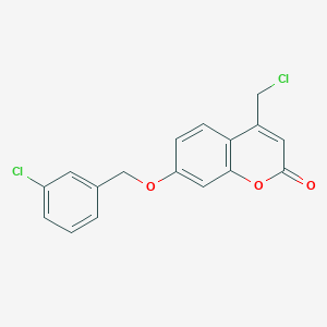molecular formula C17H12Cl2O3 B3038823 7-[(3-氯苄基)氧基]-4-(氯甲基)-2H-色烯-2-酮 CAS No. 911290-21-6