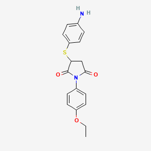 molecular formula C18H18N2O3S B3038829 3-[(4-Aminophenyl)thio]-1-(4-ethoxyphenyl)pyrrolidine-2,5-dione CAS No. 913243-76-2