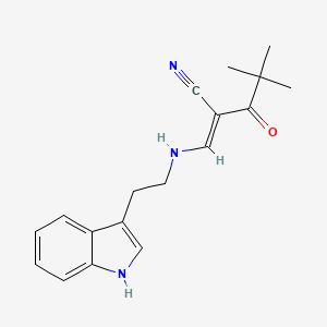 molecular formula C18H21N3O B3038838 (2E)-2-[[2-(1H-indol-3-yl)ethylamino]methylidene]-4,4-dimethyl-3-oxopentanenitrile CAS No. 914636-36-5