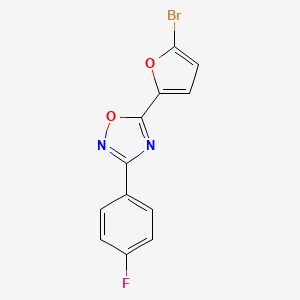 molecular formula C12H6BrFN2O2 B3038853 5-(5-Bromofuran-2-yl)-3-(4-fluorophenyl)-1,2,4-oxadiazole CAS No. 915896-25-2