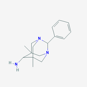 molecular formula C16H23N3 B3038855 (1R,2S,3S,5R,6S,7S)-5,7-dimethyl-2-phenyl-1,3-diazaadamantan-6-amine CAS No. 917203-95-3