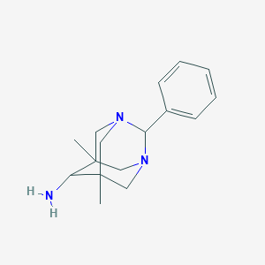 molecular formula C16H23N3 B3038855 5,7-Dimethyl-2-phenyl-1,3-diazatricyclo[3.3.1.13,7]decan-6-amine CAS No. 917203-95-3