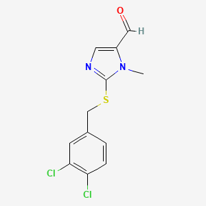 molecular formula C12H10Cl2N2OS B3038876 2-[(3,4-Dichlorobenzyl)sulfanyl]-1-methyl-1H-imidazole-5-carbaldehyde CAS No. 924869-11-4