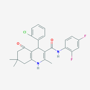 molecular formula C25H23ClF2N2O2 B303888 4-(2-chlorophenyl)-N-(2,4-difluorophenyl)-2,7,7-trimethyl-5-oxo-1,4,5,6,7,8-hexahydro-3-quinolinecarboxamide 