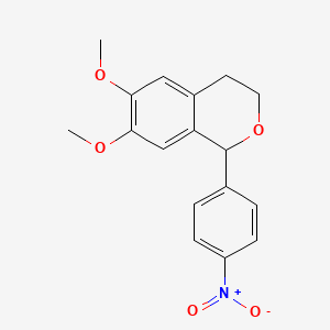 molecular formula C17H17NO5 B3038898 6,7-二甲氧基-1-(4-硝基苯基)-3,4-二氢-1H-异色满 CAS No. 92774-40-8