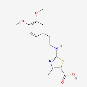 molecular formula C15H18N2O4S B3038900 2-{[2-(3,4-Dimethoxyphenyl)ethyl]amino}-4-methyl-1,3-thiazole-5-carboxylic acid CAS No. 927983-29-7