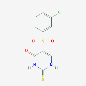 molecular formula C10H7ClN2O3S2 B3038917 5-[(3-chlorophenyl)sulfonyl]-2-thioxo-2,3-dihydropyrimidin-4(1H)-one CAS No. 931335-25-0