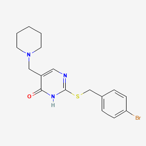 2-{[(4-Bromophenyl)methyl]sulfanyl}-5-(piperidin-1-ylmethyl)-1,4-dihydropyrimidin-4-one