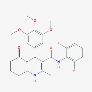 molecular formula C26H26F2N2O5 B303893 N-(2,6-difluorophenyl)-2-methyl-5-oxo-4-(3,4,5-trimethoxyphenyl)-1,4,5,6,7,8-hexahydro-3-quinolinecarboxamide 