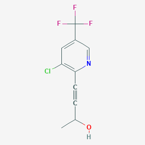 molecular formula C10H7ClF3NO B3038945 4-[3-Chloro-5-(trifluoromethyl)-2-pyridinyl]-3-butyn-2-ol CAS No. 937601-45-1