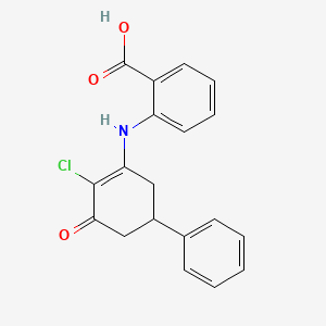 2-[(2-Chloro-3-oxo-5-phenylcyclohex-1-en-1-yl)amino]benzoic acid
