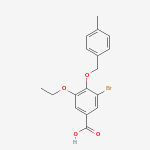 molecular formula C17H17BrO4 B3038961 3-Bromo-5-ethoxy-4-[(4-methylbenzyl)oxy]benzoic acid CAS No. 938322-70-4