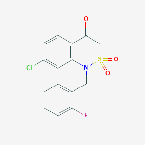 7-chloro-1-(2-fluorobenzyl)-1H-2,1-benzothiazin-4(3H)-one 2,2-dioxide