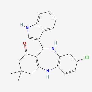3-chloro-6-(1H-indol-3-yl)-9,9-dimethyl-6,8,10,11-tetrahydro-5H-benzo[b][1,4]benzodiazepin-7-one